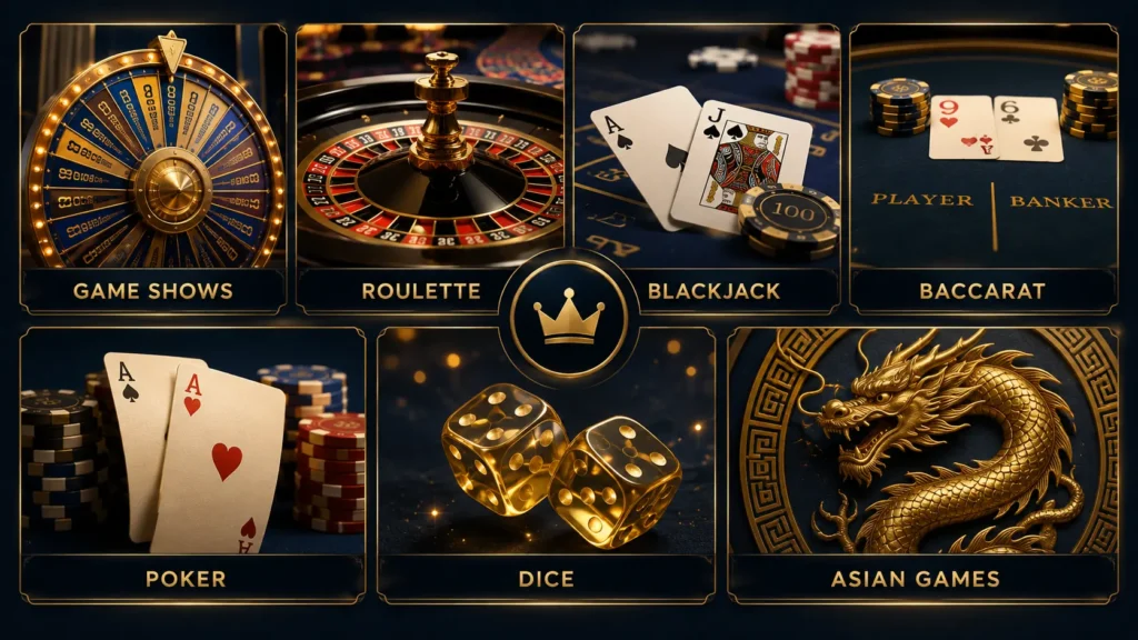 De 7 live casino silo categorieën van livecasinospellen.be waaronder roulette blackjack en game shows